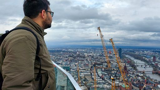 Pushkar Bhatia '24 overlooking the city of Heidelberg, Germany
