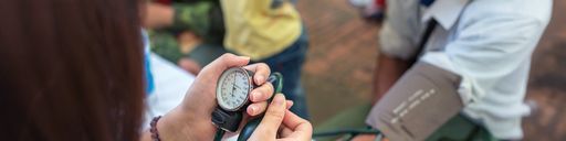 Nurse taking blood pressure