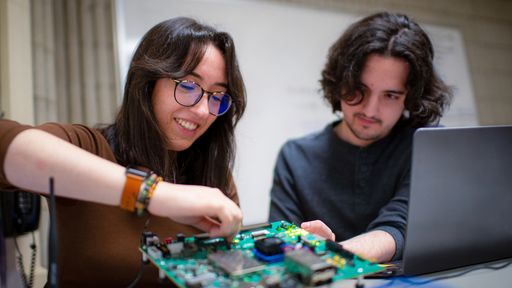 ECE students in the lab