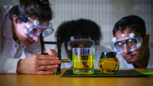 Professor Ana Doblas with ECE students in the lab