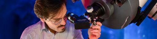 Zachary Pereira '25, Physics major, in the observatory