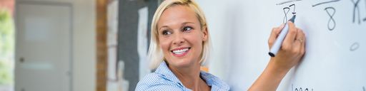 Teacher at the whiteboard