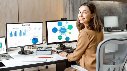 Woman accountant at her desk