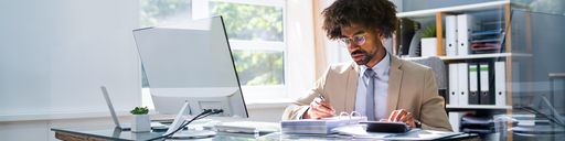 Account working in the office