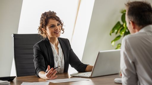 Business woman meeting with a client
