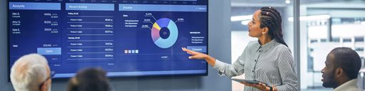Woman giving a presentation in a meeting
