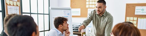 Male leading a meeting