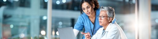 Nurse working with a physician