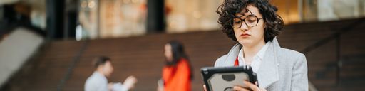Female professional using a tablet