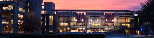 Claire T. Carney Library at dusk