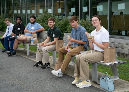 A group photo of the graduate student attendees.