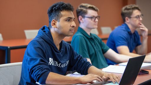 Law student in the classroom