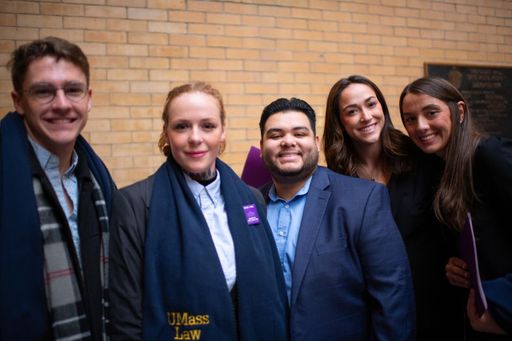 UMass Law students in the Hall of Flags, MA State House