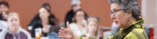 Professor Hillary Farber instructing a class