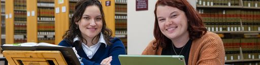 UMass Law students conducting research in the Law Library