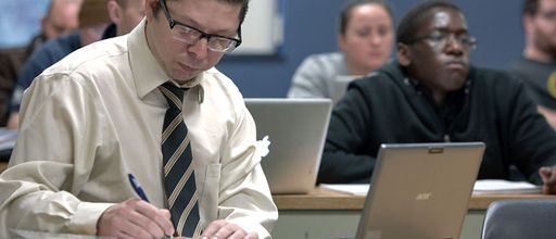 Law students attending a lecture 