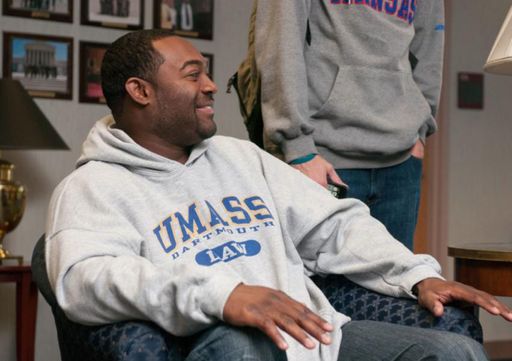 Students in the UMass Law lobby.