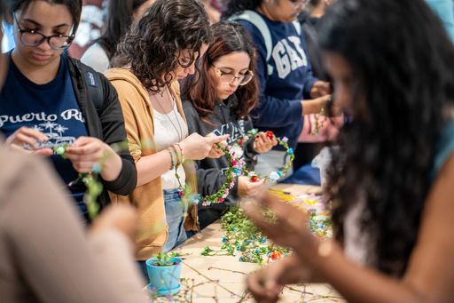 Students pictured during Succulents in the Grove event during Weeks of Welcome.