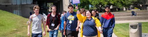 Students outside at Orientation