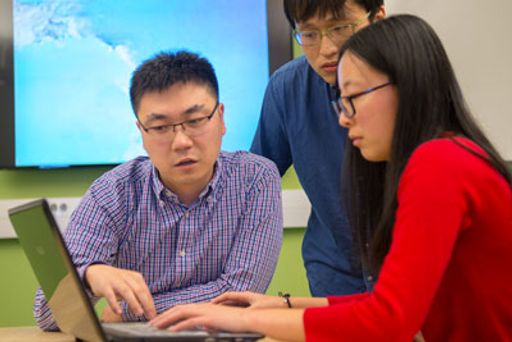 Graduate students studying in the Chen Lab 