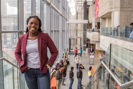A student in the library
