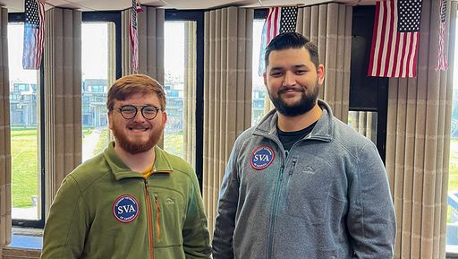 Veterans Assistants James Miceli (left) and Javier Villanueva III (right) for the 2022-2023 academic year.
