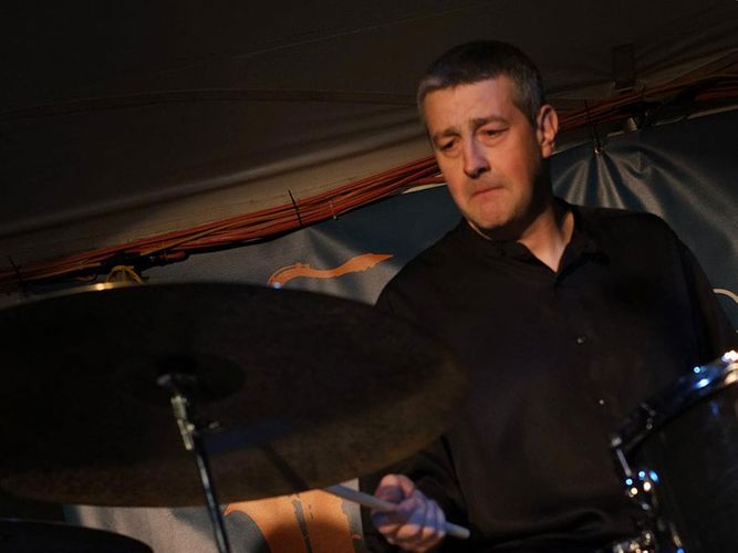 Christopher Poudrier playing drums