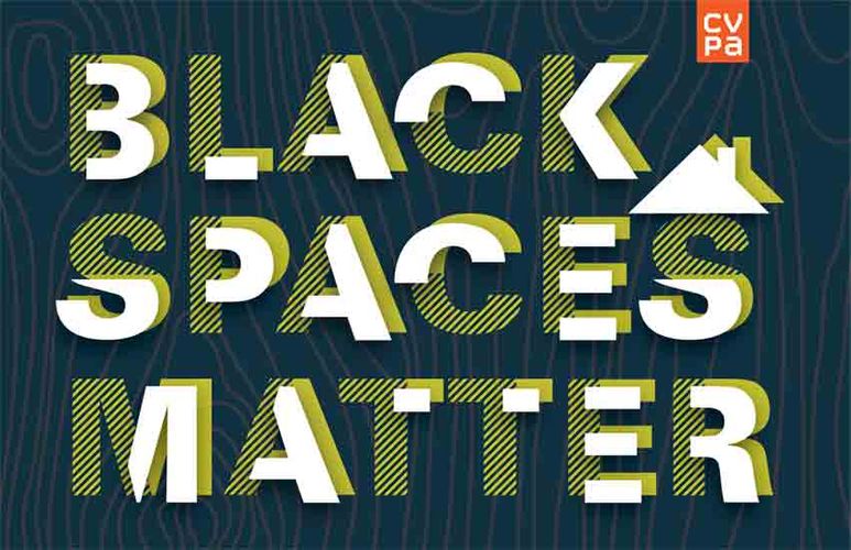 Black Spaces Matter Exhibition postcard front