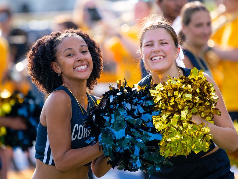 Two UMass Dartmouth cheerleaders