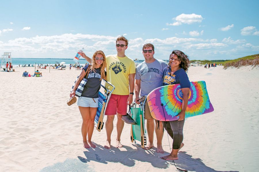 UMassD students at nearby Horseneck Beach