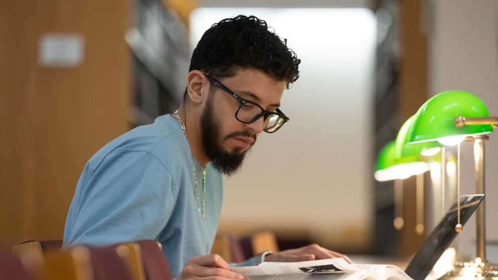 Law student studying.