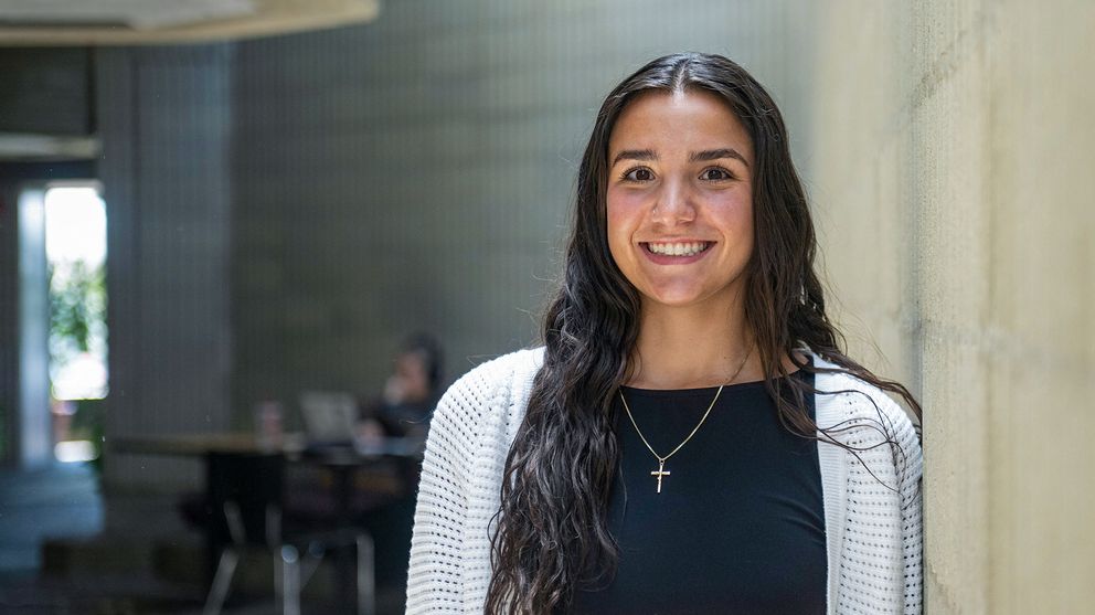 Antonella Goncalves in the campus center