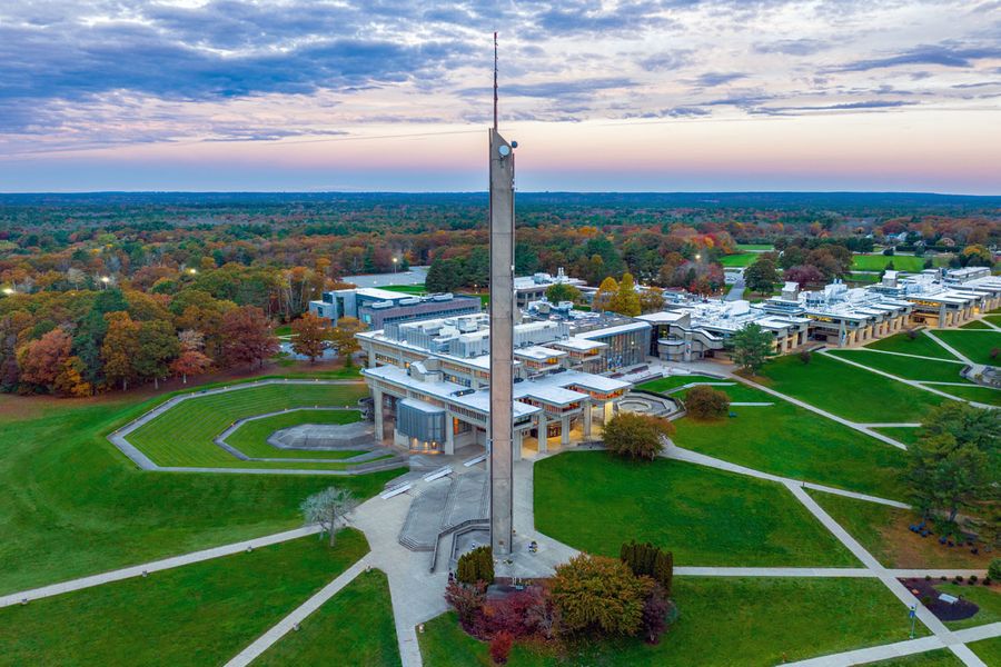 UMassD aerial view of the campus