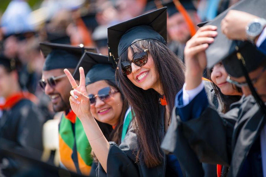 Students at Commencement ceremony