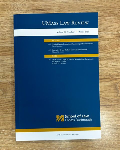 Volume 21, Edition 1 of the UMass Law Review