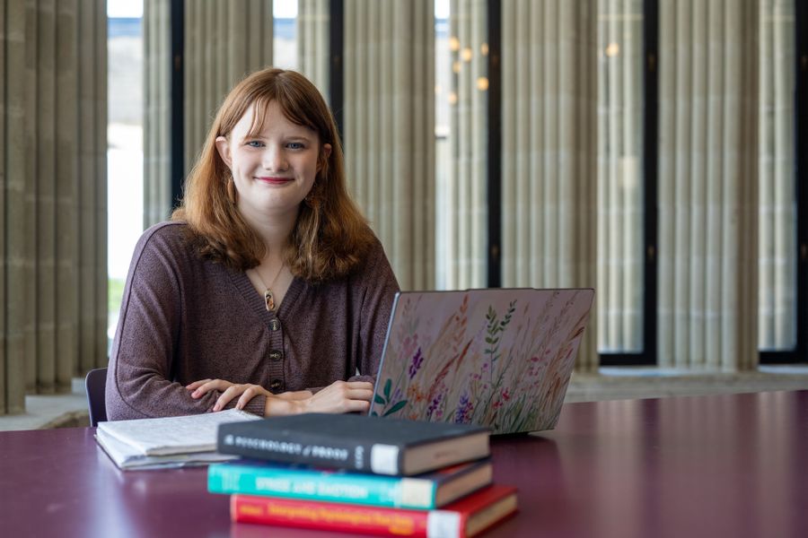 Student with books